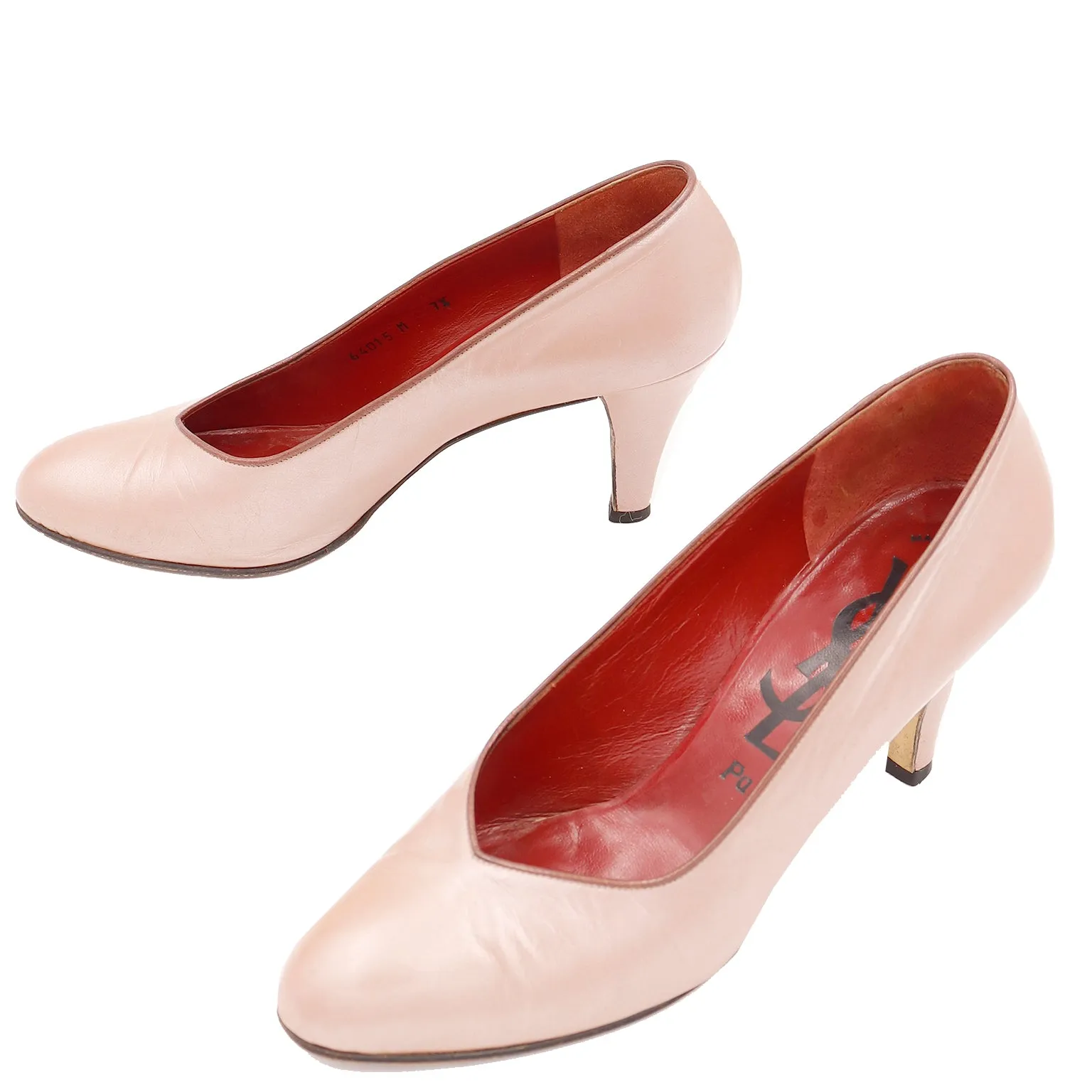 1980s Yves Saint Laurent Pale Mauve Pink Shoes 7.5M