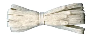 8 mm Flat Natural / Cream Cotton Trainer Shoelaces