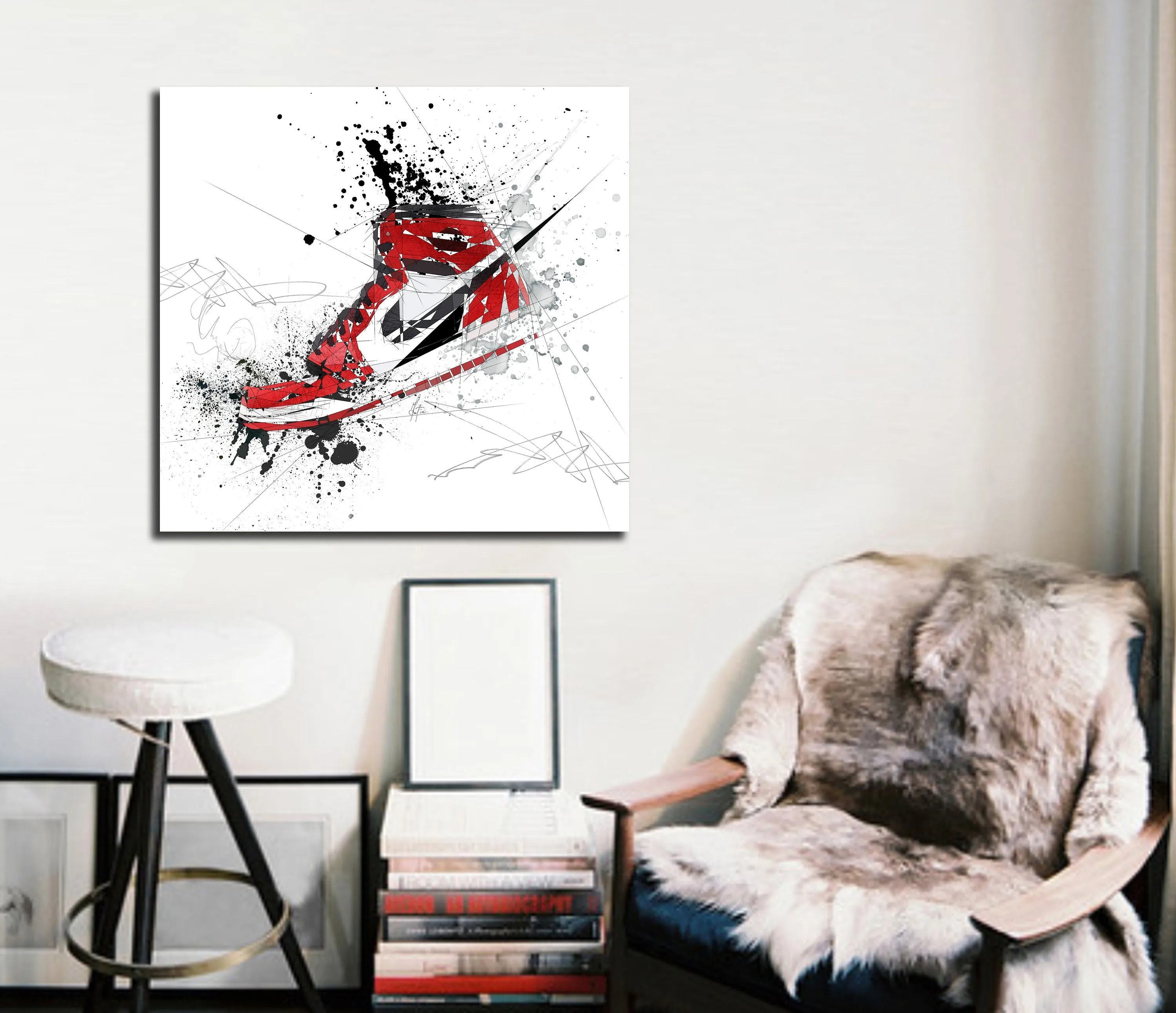 ABSTRACT SNEAKERS MULTICOLOR ART INSPIRED BY AIR JORDANS SNEAKERS //SNK-AJ02