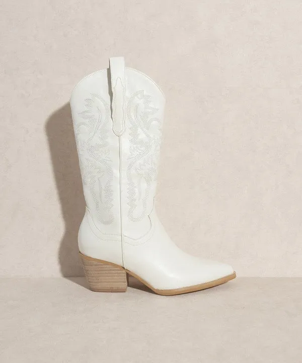 Amaya Classic Western Boot - White & Camel Available