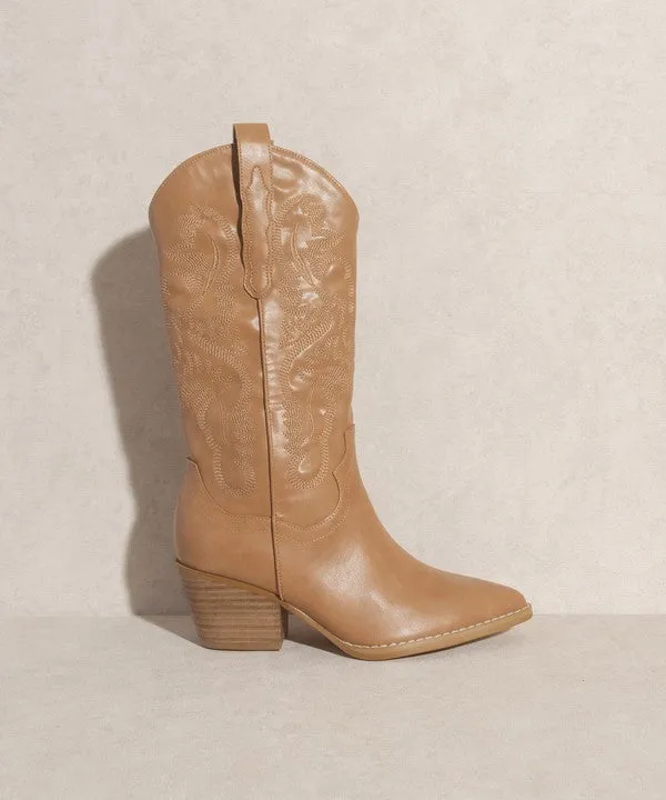 Amaya Classic Western Boot - White & Camel Available