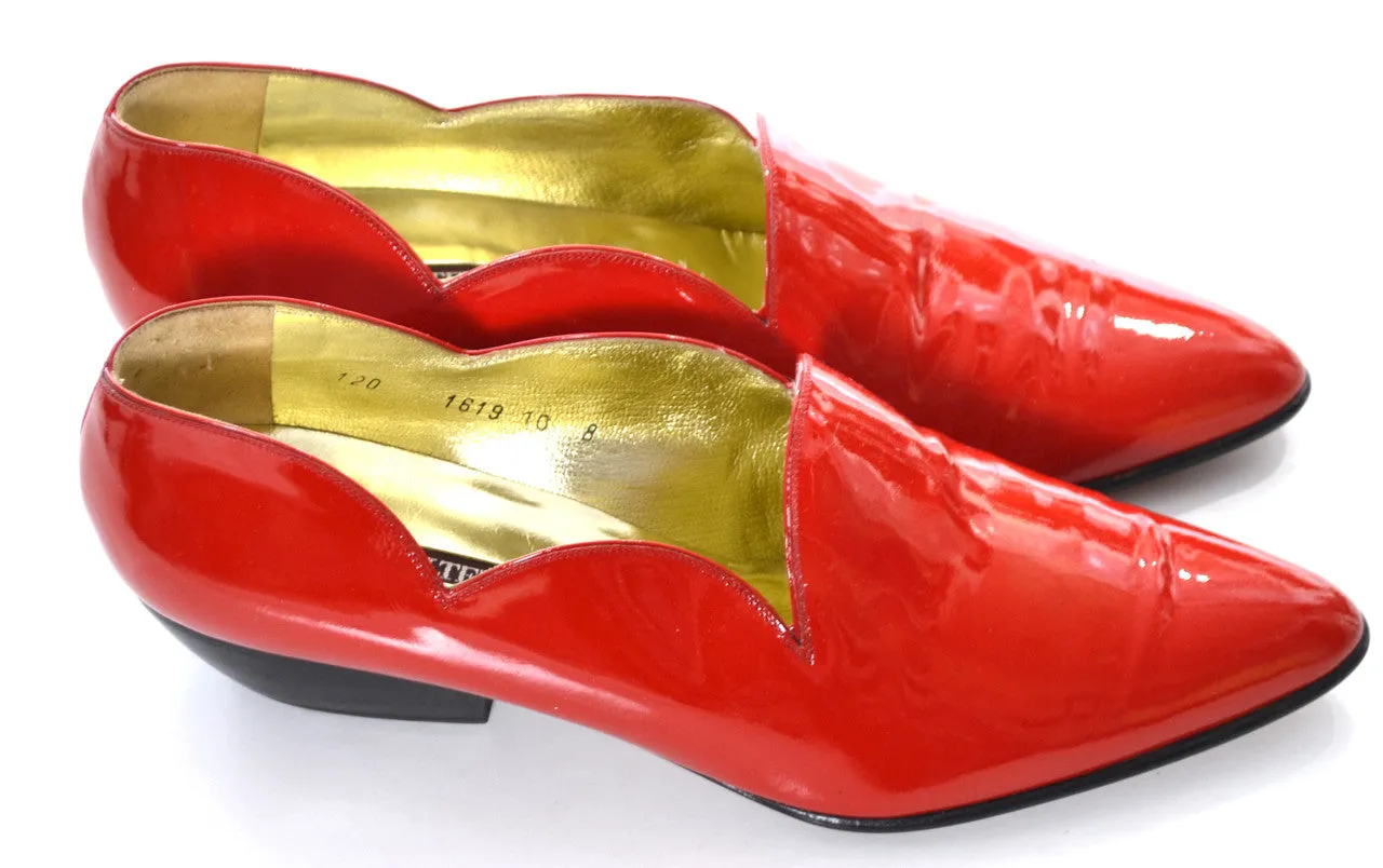 Amazing Vintage Walter Steiger Red Patent Leather Shoes Size 10