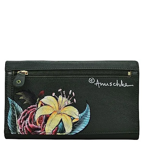 Anuschka Women’s Hand-Painted Genuine Leather Three Fold Clutch - Vintage Floral