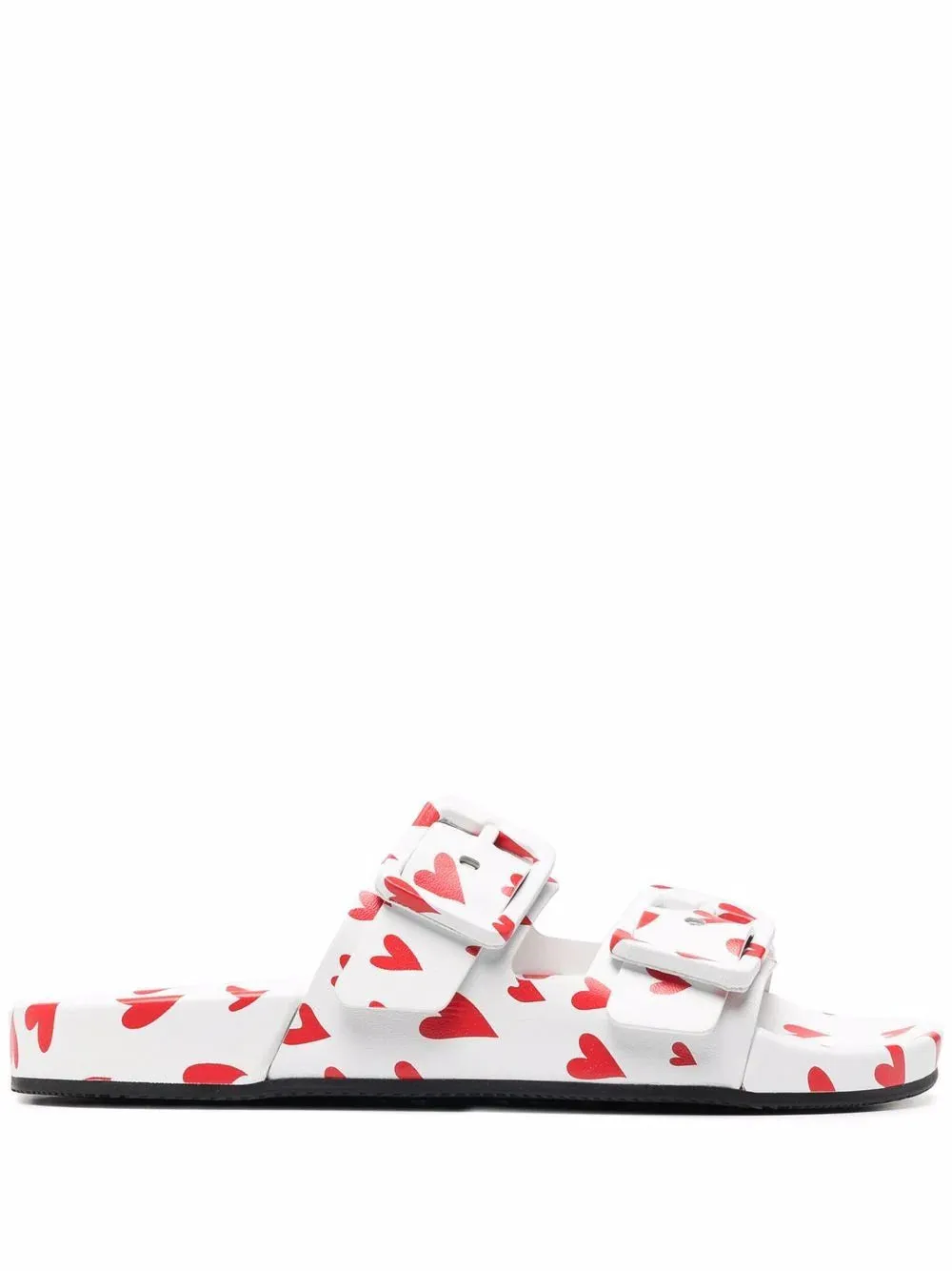 Balenciaga Logo Print Mallorca Flat Sandals 'White Pink Hearts'