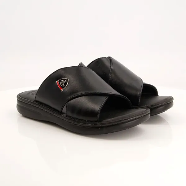 Black medicated mens slippers