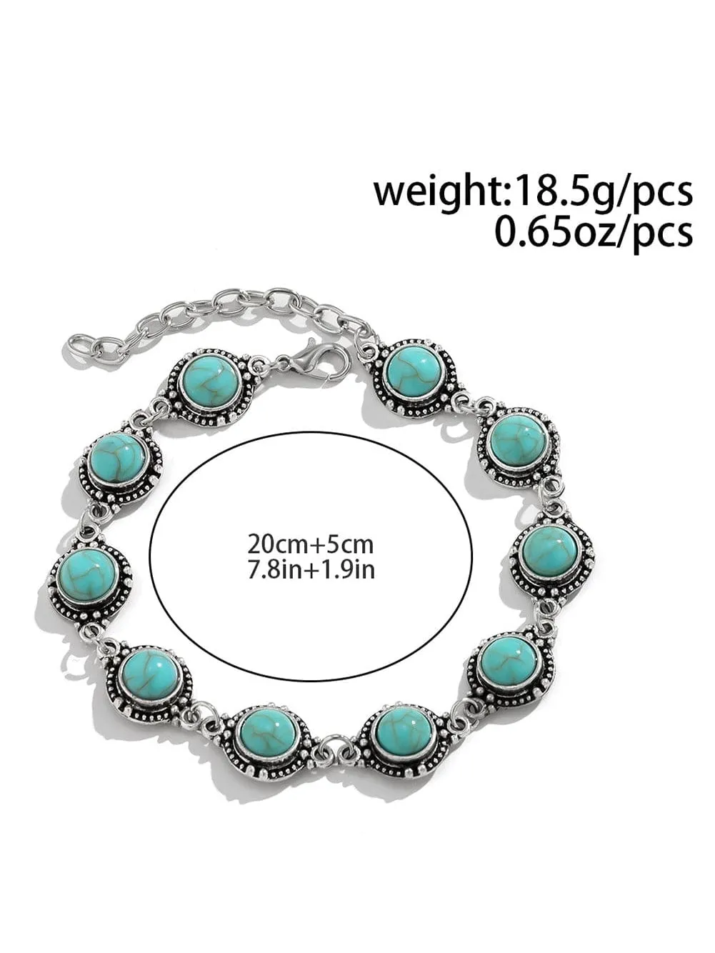 Bohemian Mint Opal Adjustable Anklet