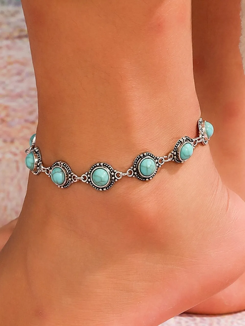 Bohemian Mint Opal Adjustable Anklet