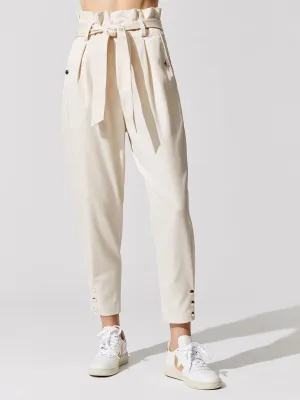 Borcie Paper Bag Waist Pants - Ecru