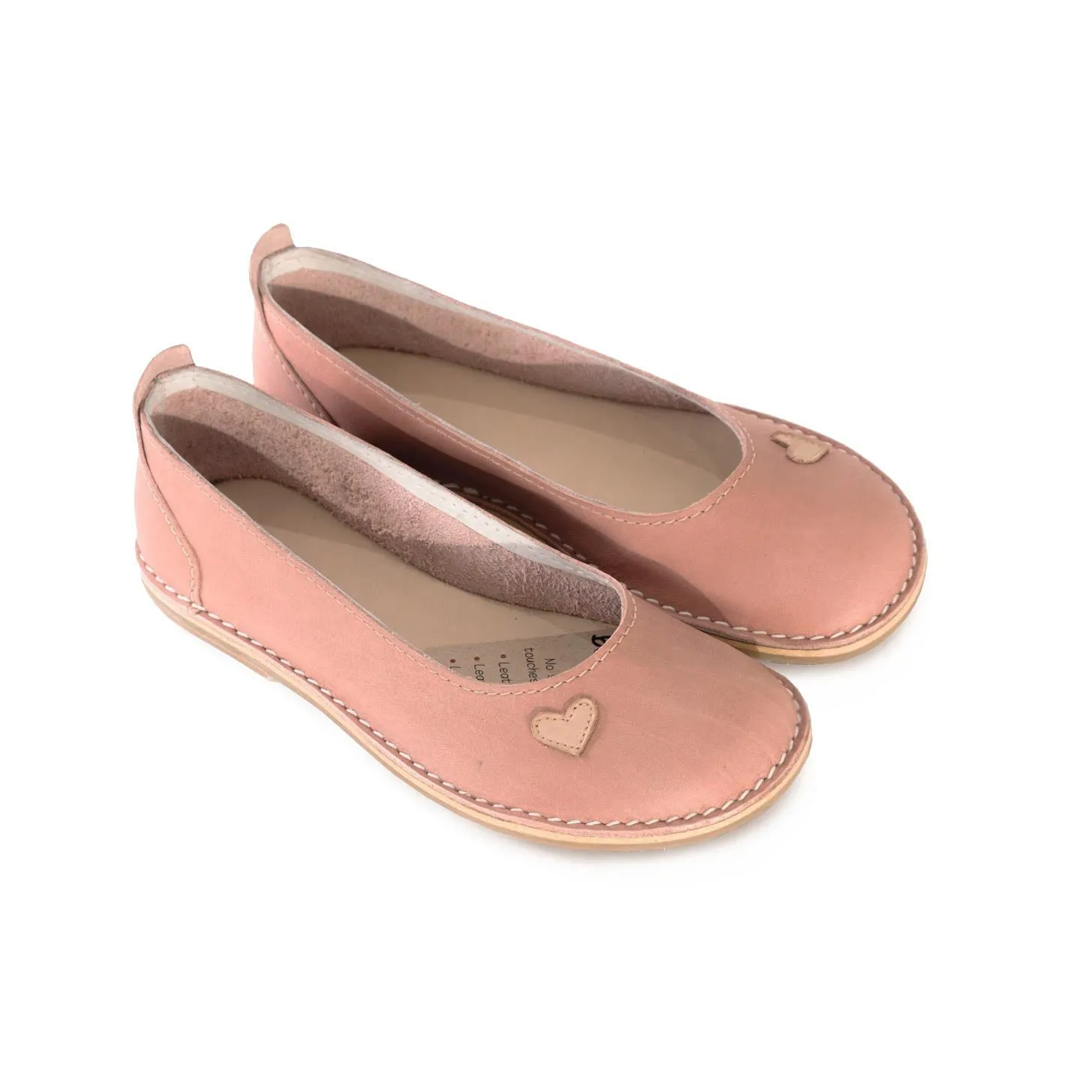 Bummel Zuri Leather Ballerina Shoe - Blush