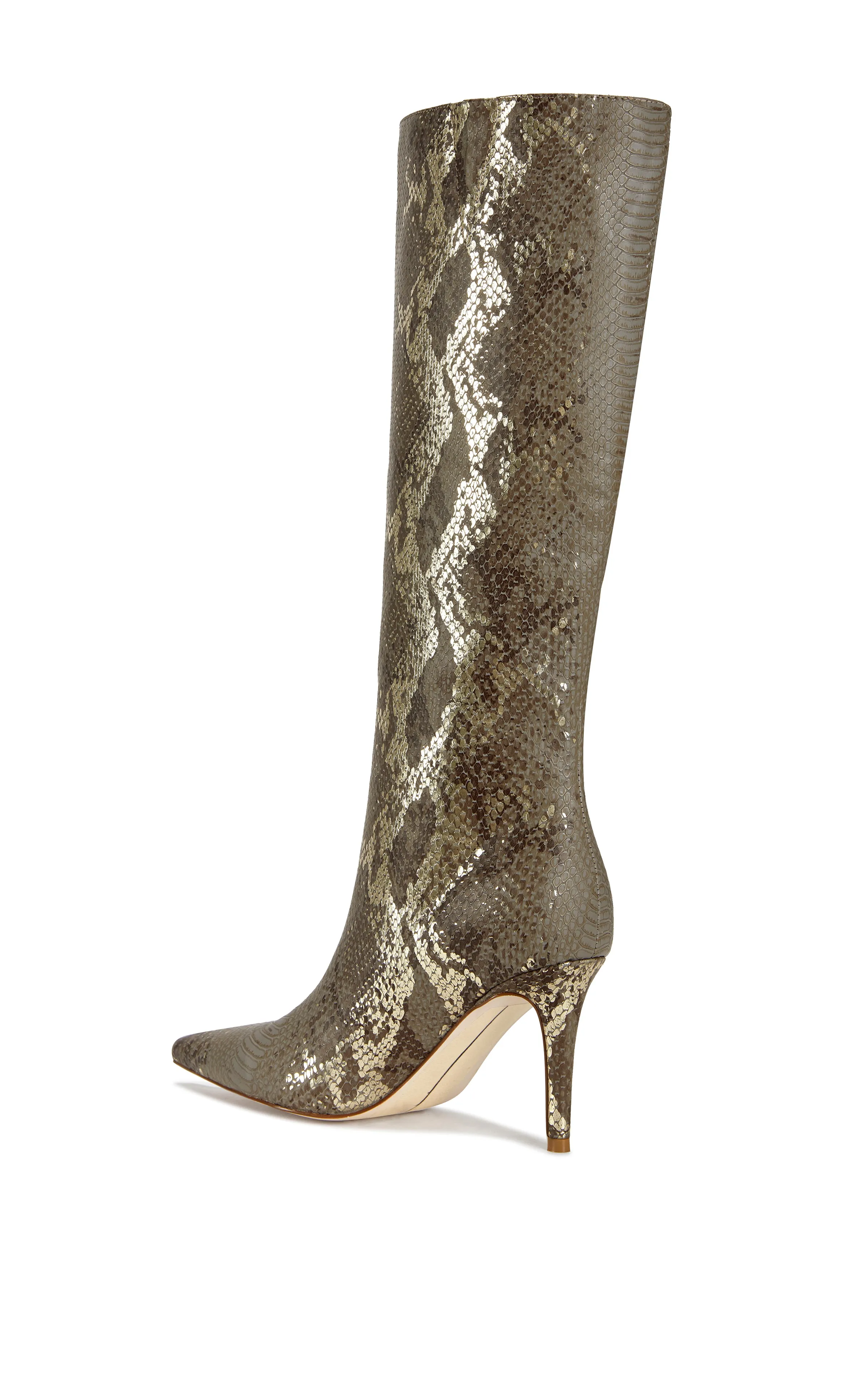 CASHY-BROWN SNAKE STILETTO BOOT