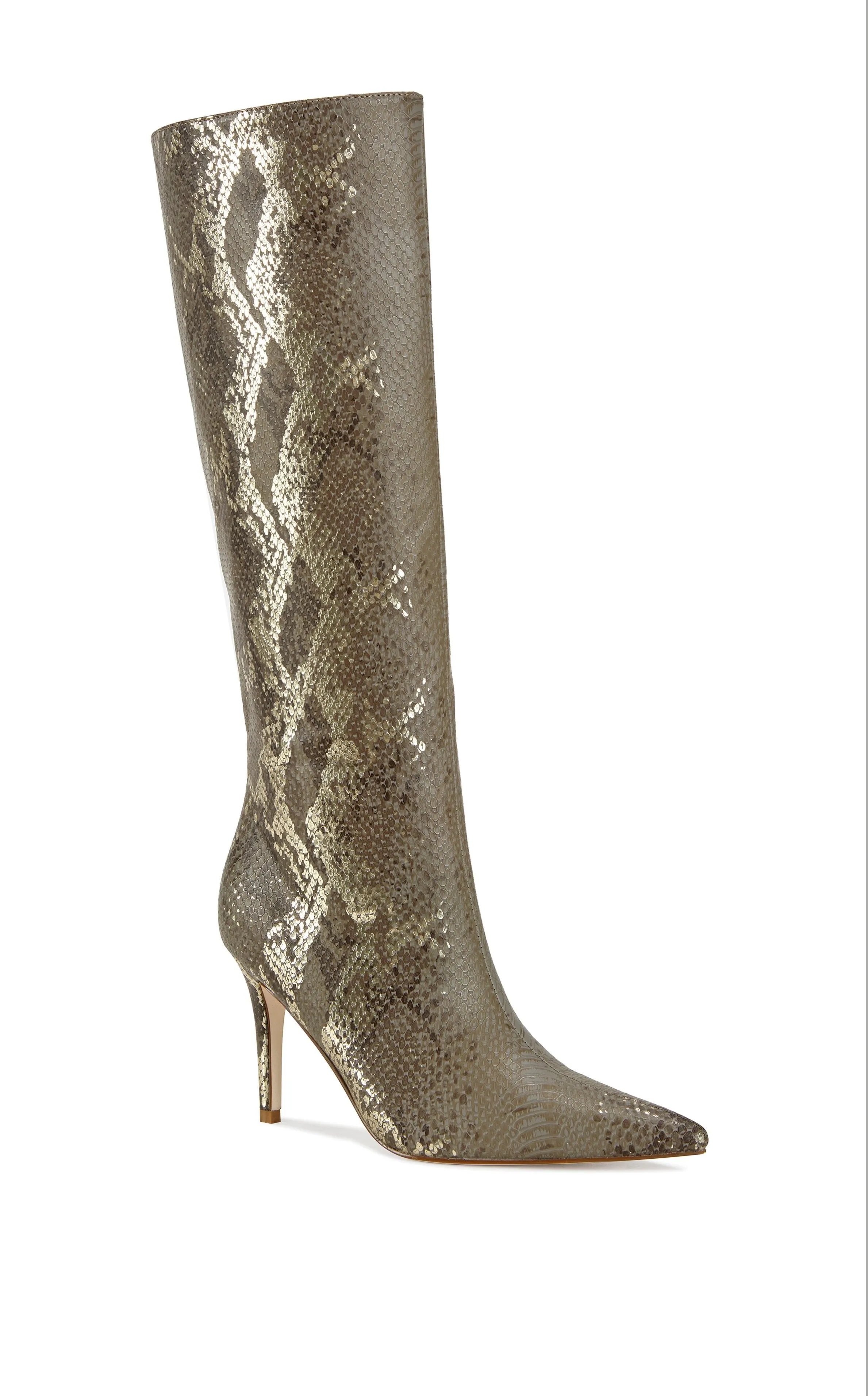 CASHY-BROWN SNAKE STILETTO BOOT