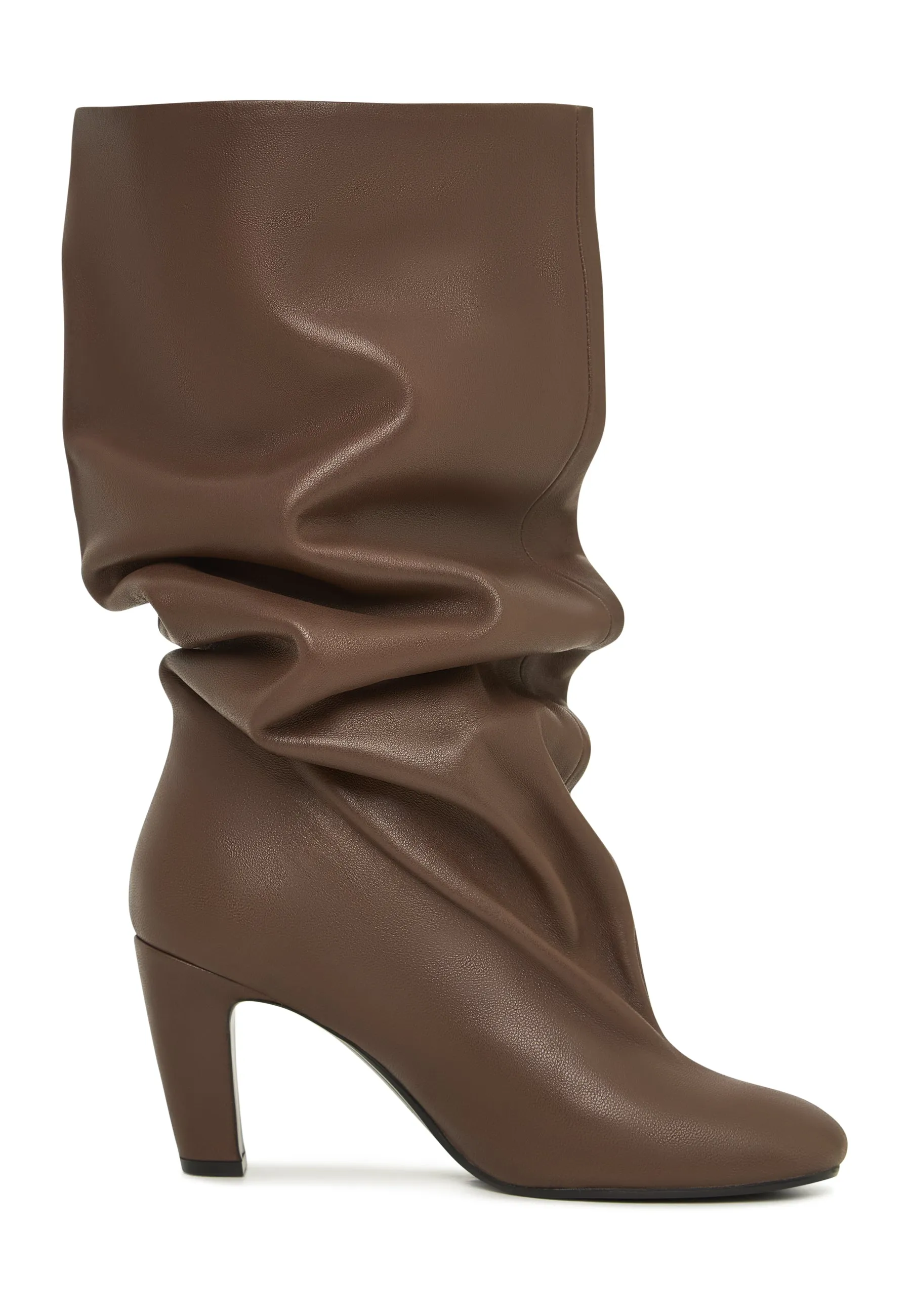 Chic Slouchy Mid-Calf Boots Ada - Brown