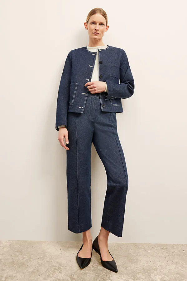 Christy Pant - Stretch Denim Suiting :: Dark Wash