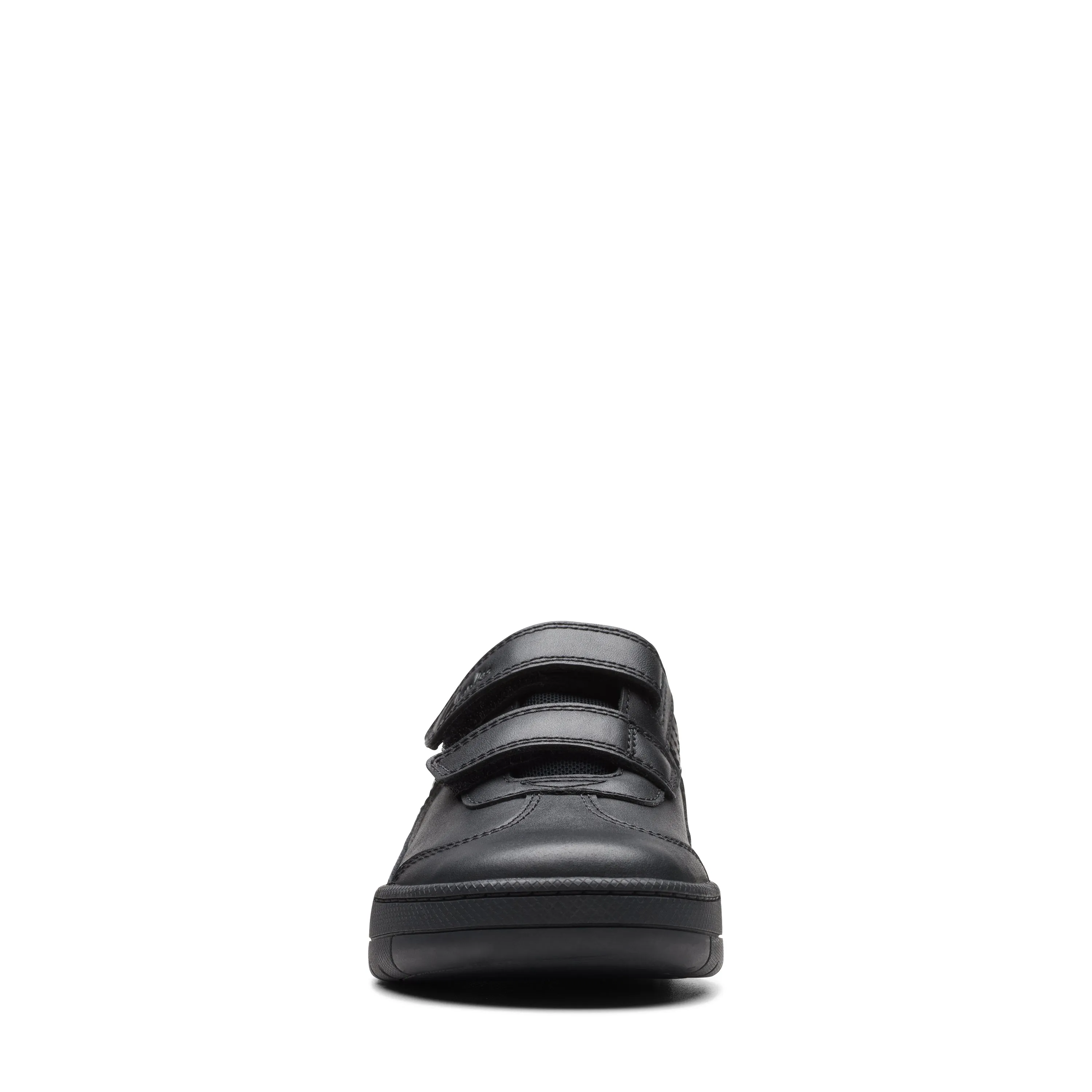 Clarks Kick Pace Boys Black School Shoe