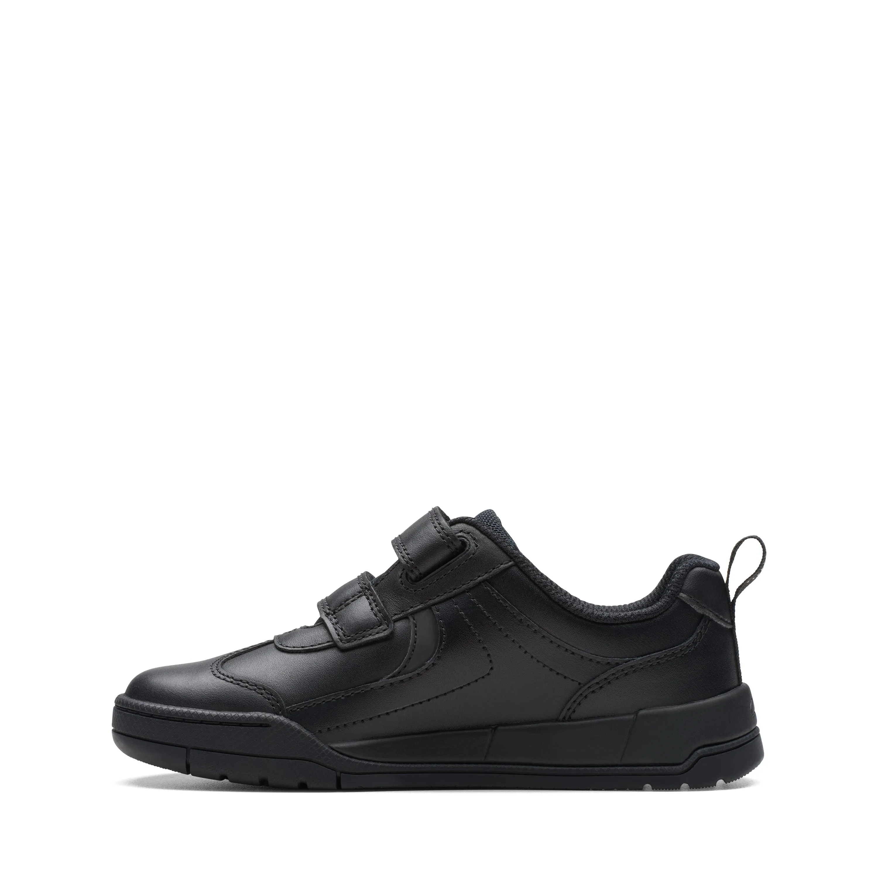 Clarks Kick Pace Boys Black School Shoe