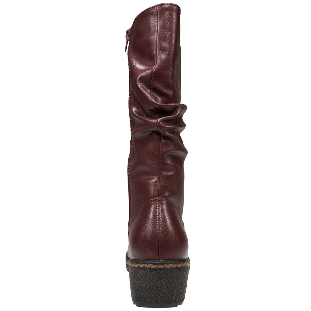 Dange Burgundy Wedge Boot