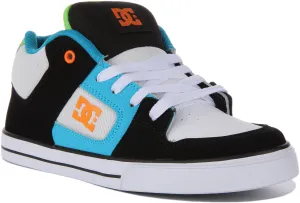 Dc Shoes Pure Mid In Black Blue For Youth