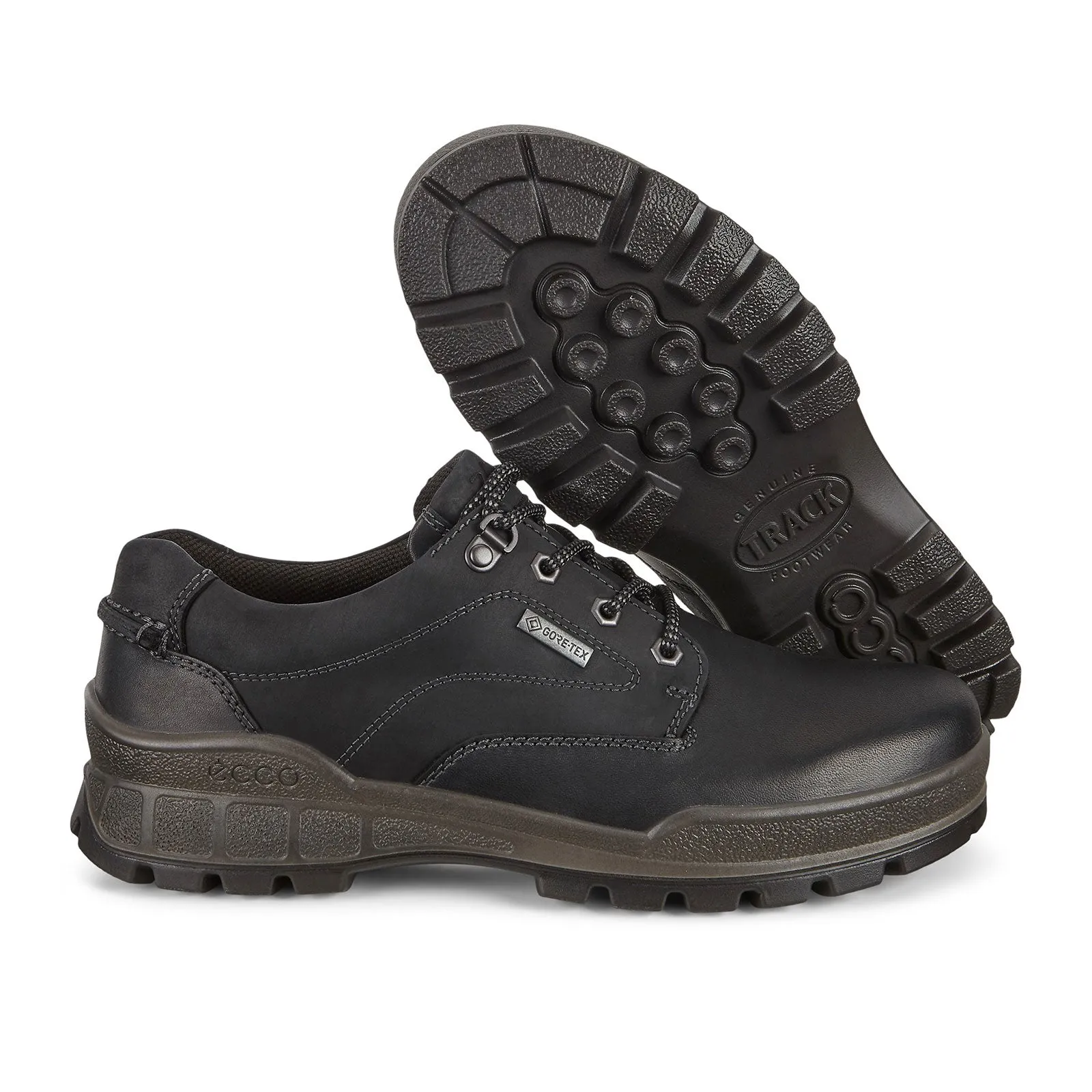 ECCO Track 25 Low Plain Toe Hiking Shoe (Men) - Black/Black