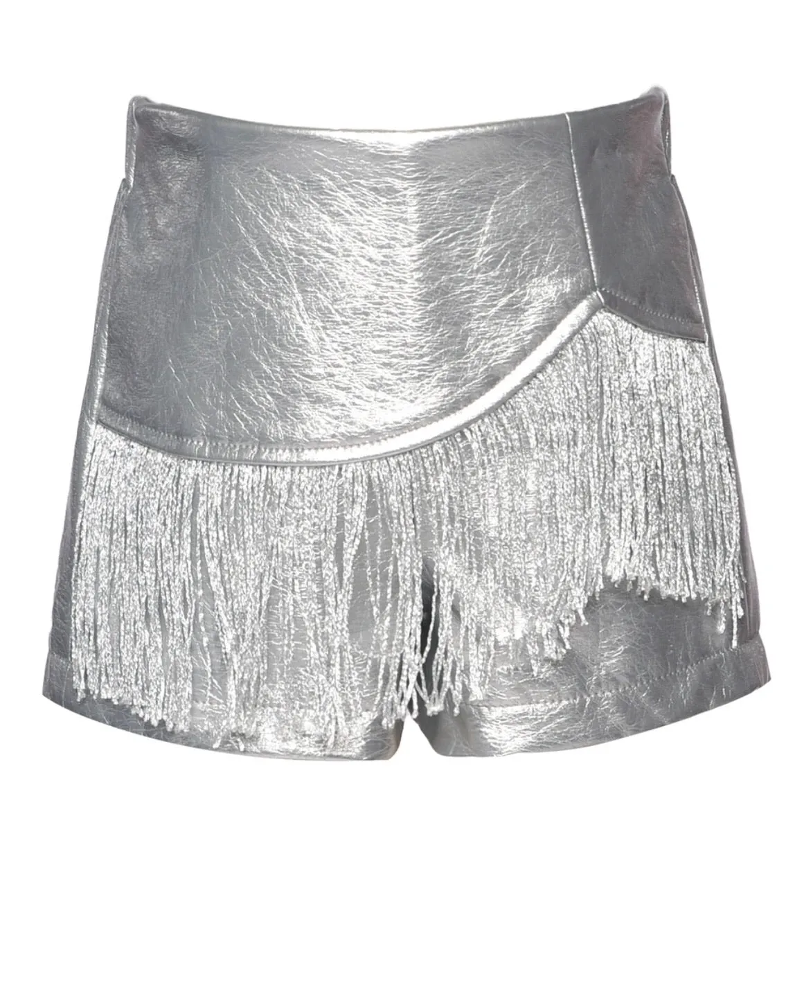 Faux Leather Metallic Skort