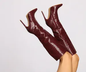 Feelin' Fab Knee High Stiletto Heeled Boots