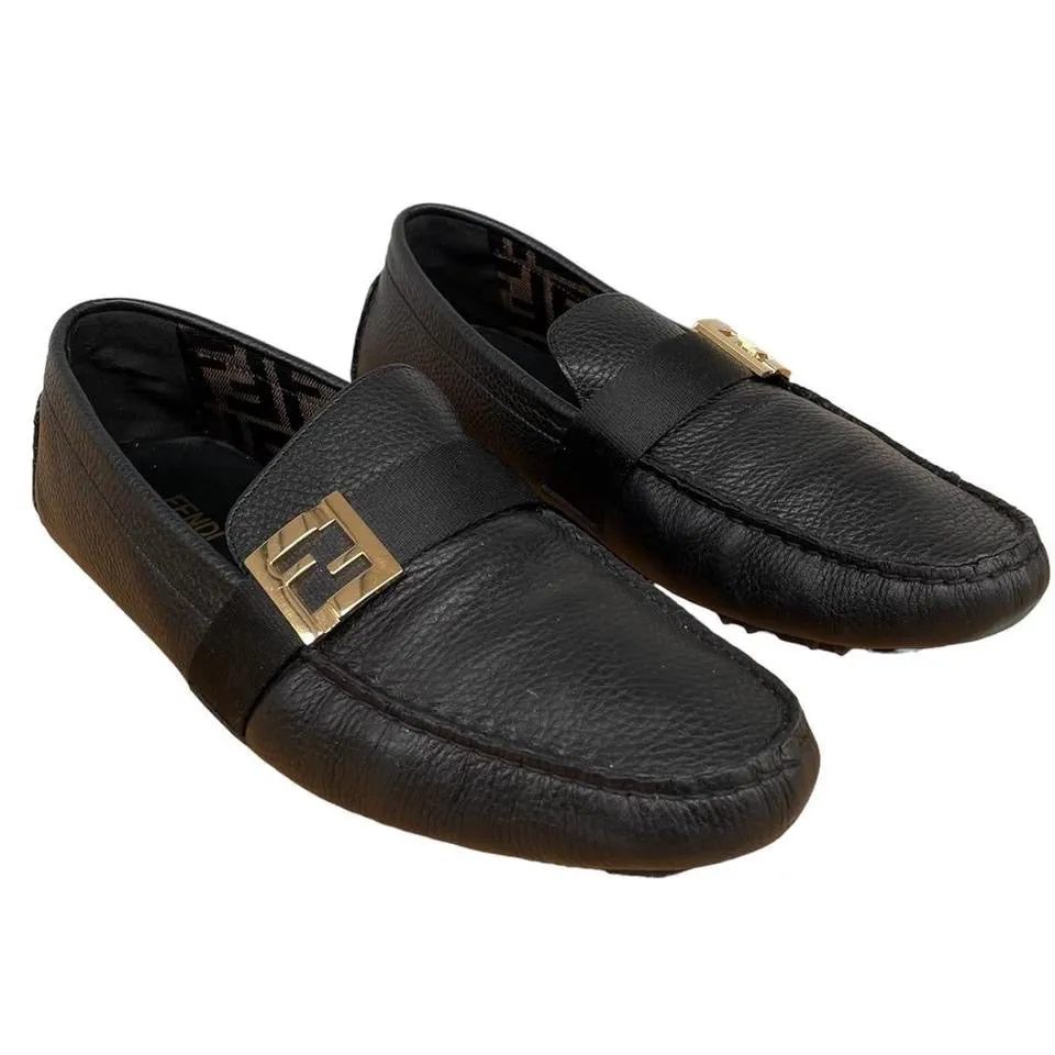 Fendi Leather Loafer Shoes UK 8