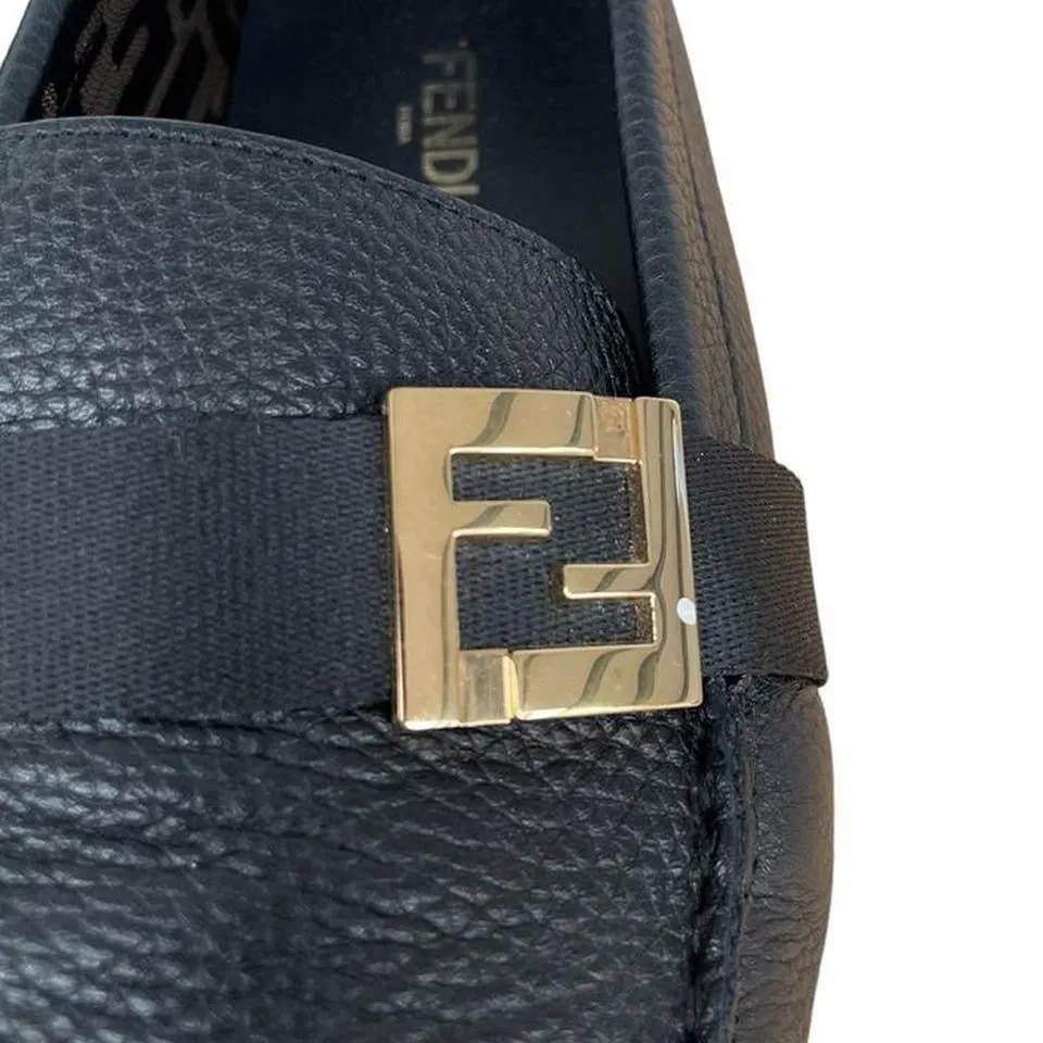 Fendi Leather Loafer Shoes UK 8