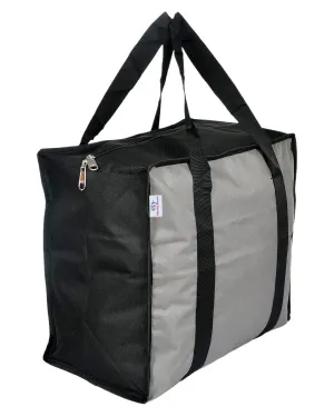 Heart Home Rexine Shopping Bags/Grocery Bag for Carry Grocery, Fruits, Vegetable with Handles (Grey) 54HH4017.