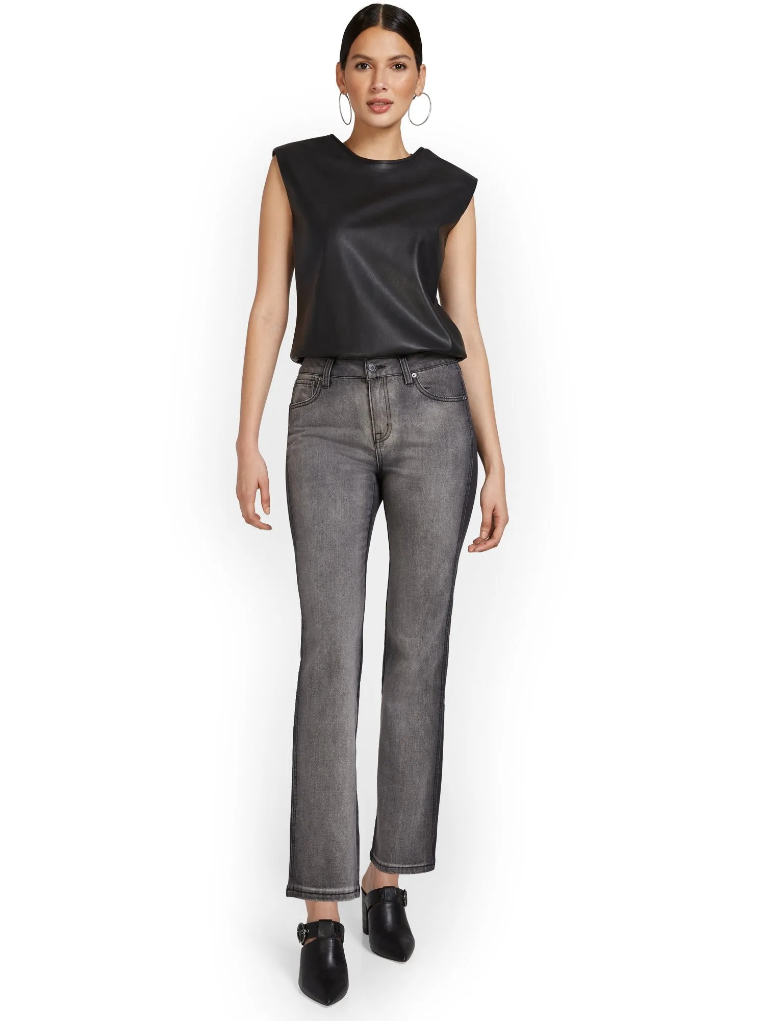 High-Waisted Colorblock Relaxed Jeans