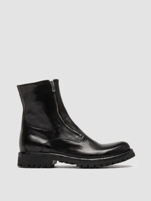 IKONIC 012 - Black Leather Zipped Boots