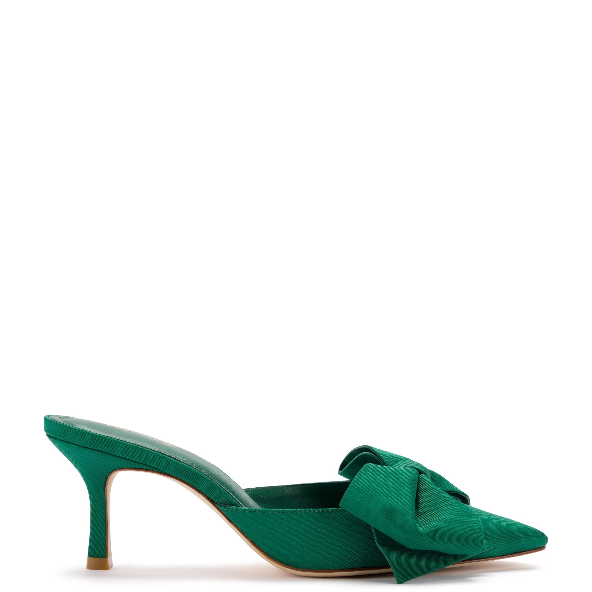 Larroude Mini Elle Pump In Emerald Fabric