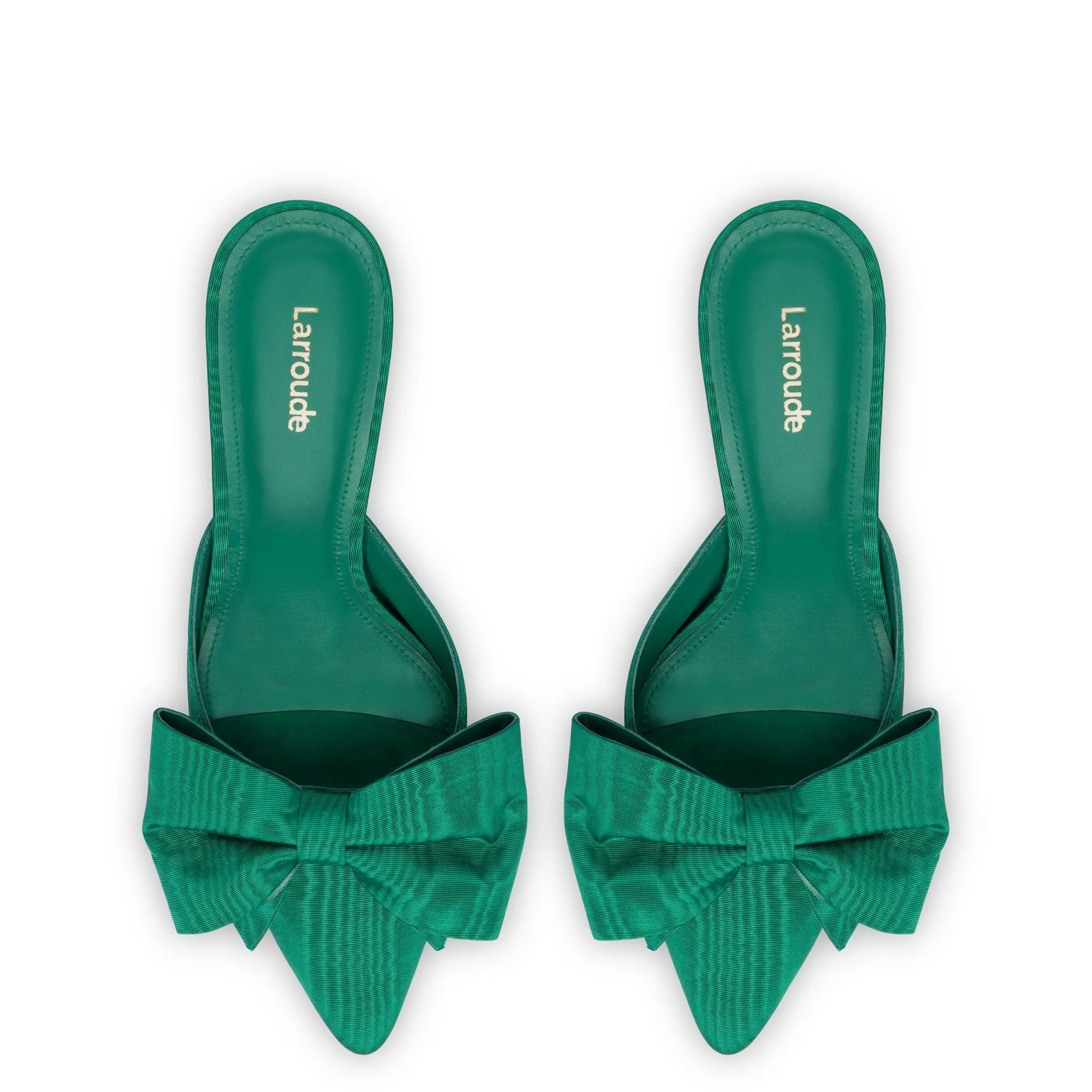 Larroude Mini Elle Pump In Emerald Fabric