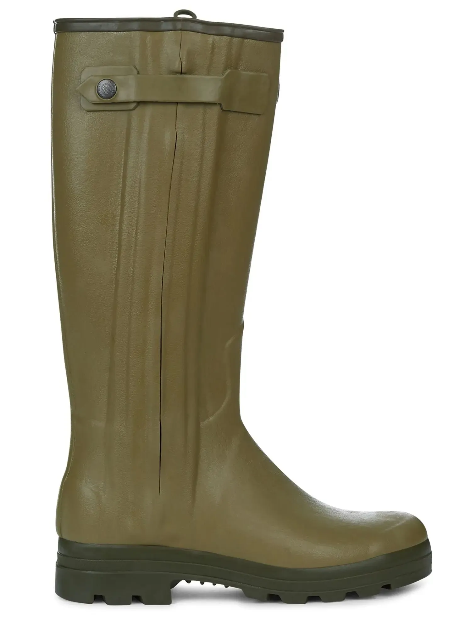 LE CHAMEAU Chasseur Boots - Mens Leather Lined Full Zip - Iconic Green