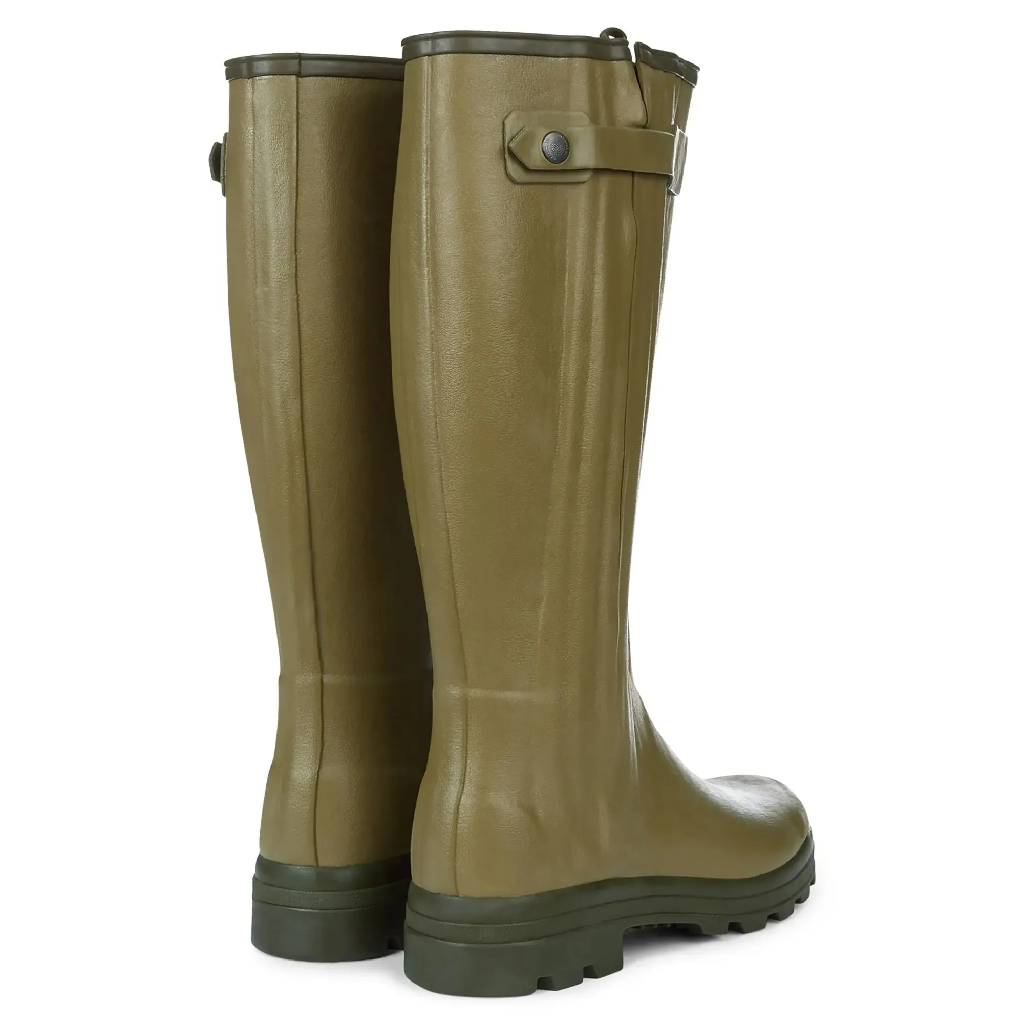 LE CHAMEAU Chasseur Boots - Mens Leather Lined Full Zip - Iconic Green