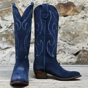 Macie Bean Midnight in Paris Boots in Marine Blue Suede