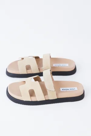 Mayven Velcro Strap Sandals, Taupe Suede | Steve Madden