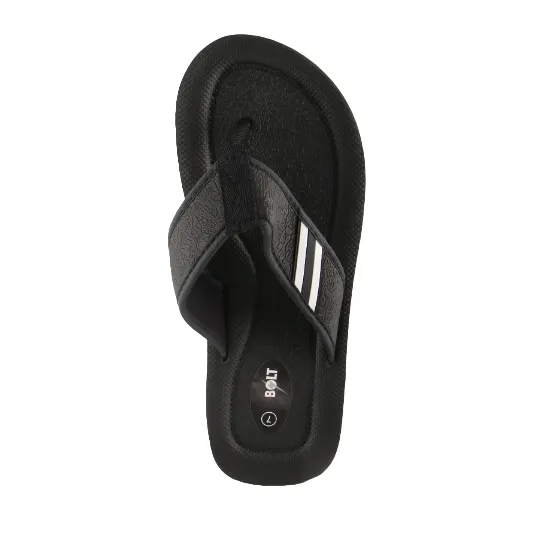 Mens Lightning Bolt Wilson Thongs Sandals Shoes Flip Flops Black/White