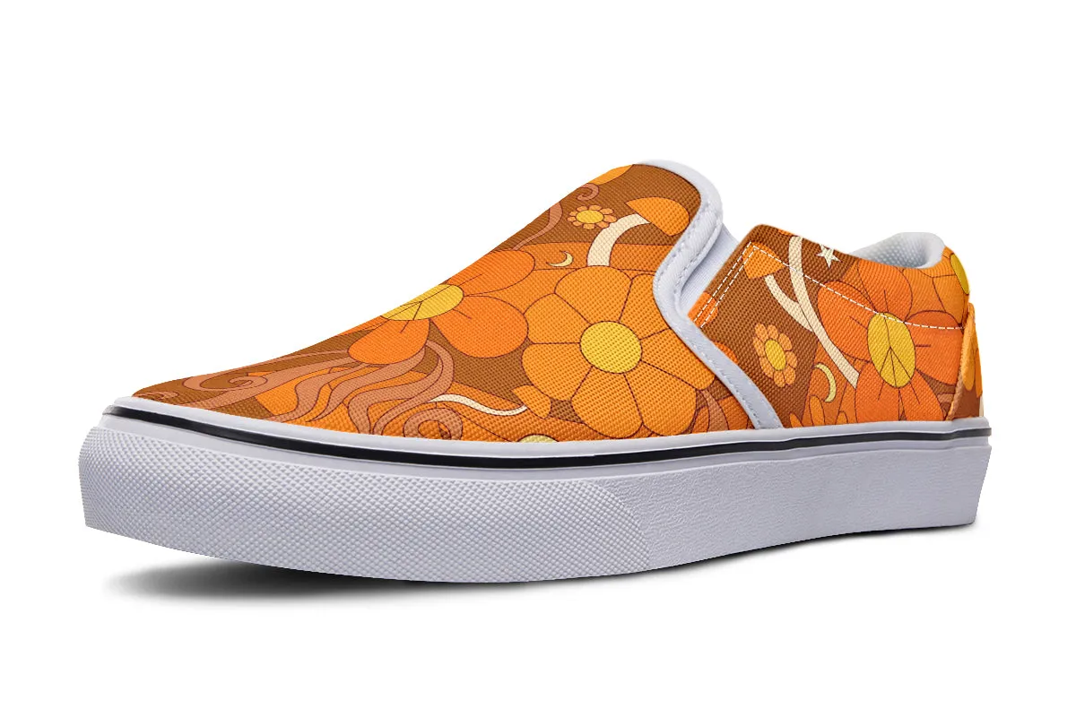 Molly's Mismatched Retro Daisies Slip Ons