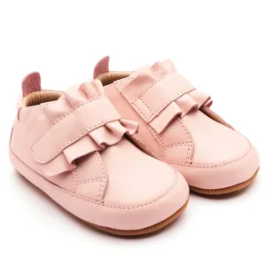 Old Soles Girl's 0087R Frilly Baby Casual Shoes - Powder Pink / Gum Sole