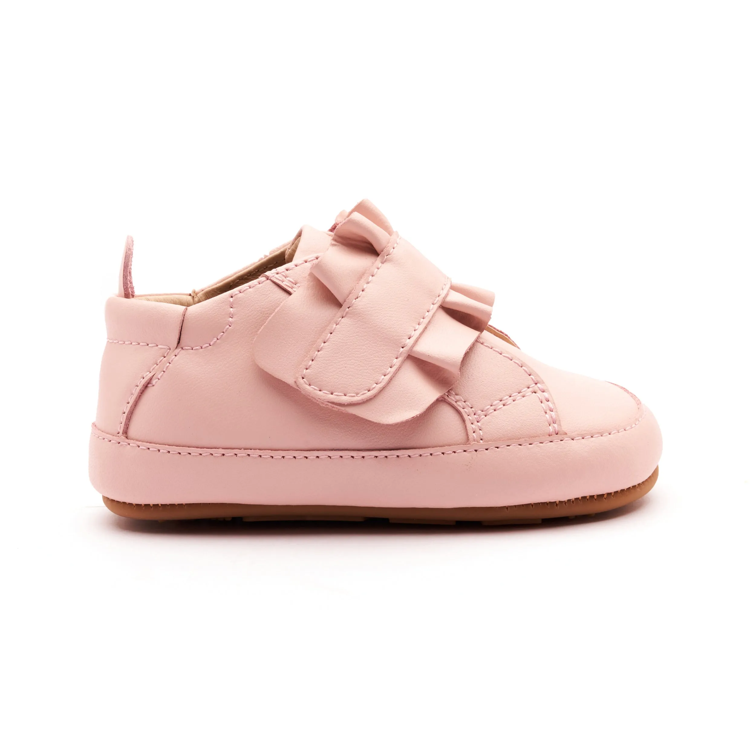 Old Soles Girl's 0087R Frilly Baby Casual Shoes - Powder Pink / Gum Sole