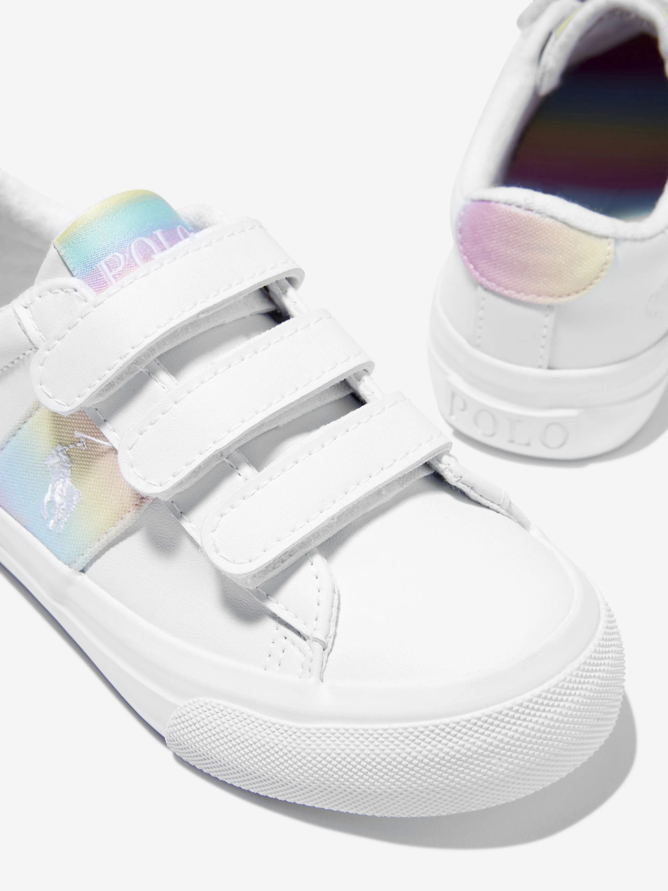 Ralph Lauren Girls Rainbow Logo Trainers