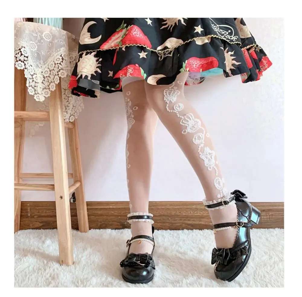 Sohiwoo Japanese sweet lolita shoes vintage round head thick heel women shoes cute lace bowknot princess kawaii shoes loli cosplay