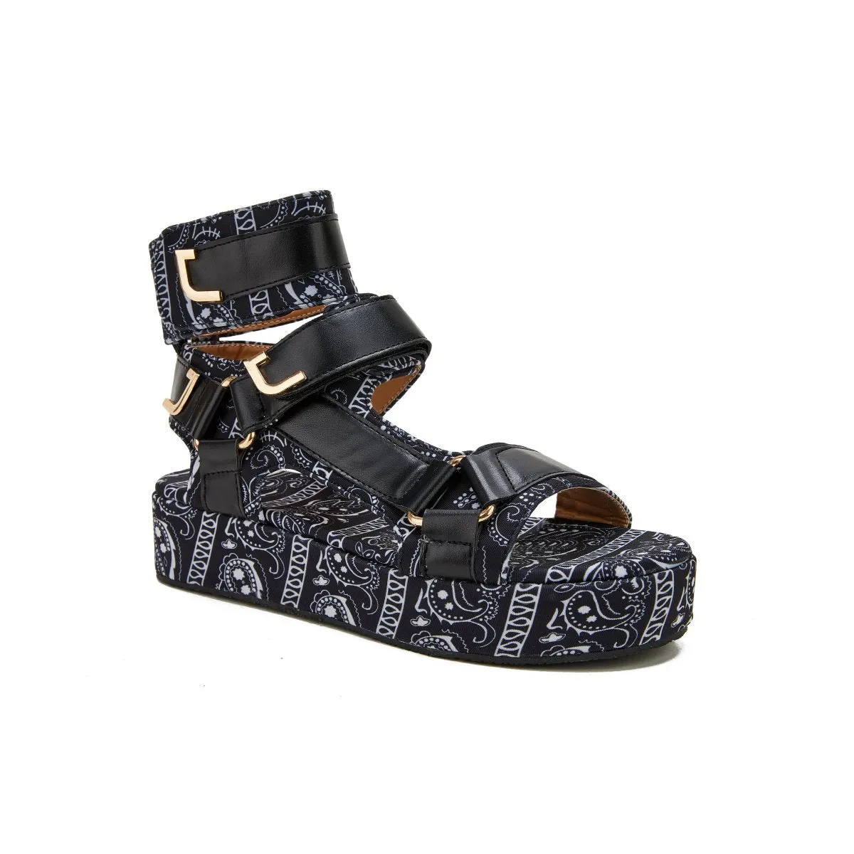 Sohiwoo  Womens Summer Sandals Vintage Graffiti Platforms Sandals Imily Bela