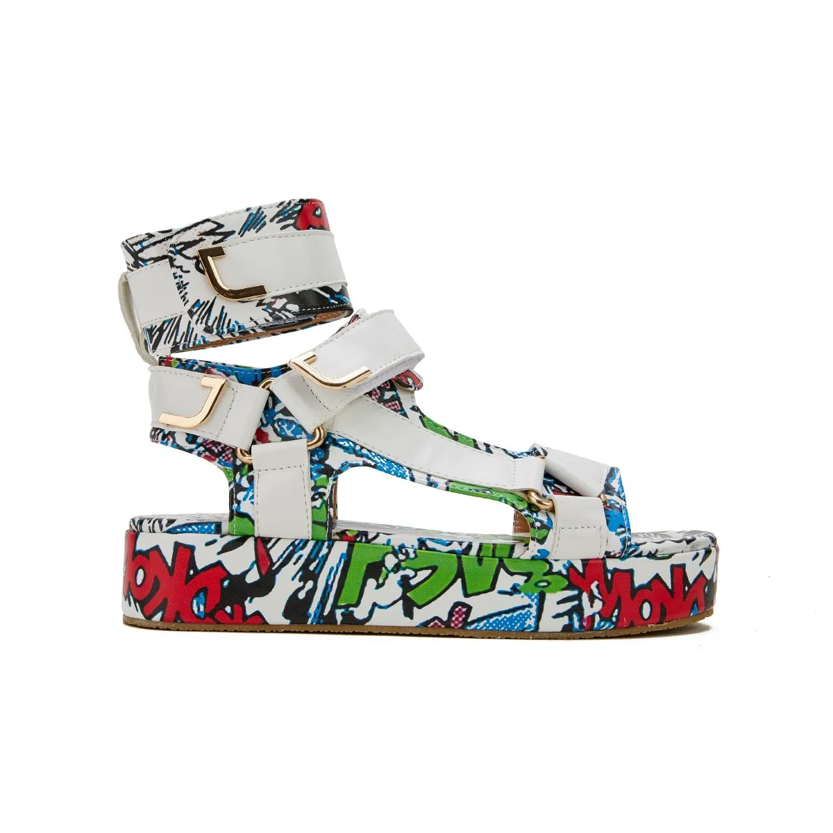 Sohiwoo  Womens Summer Sandals Vintage Graffiti Platforms Sandals Imily Bela