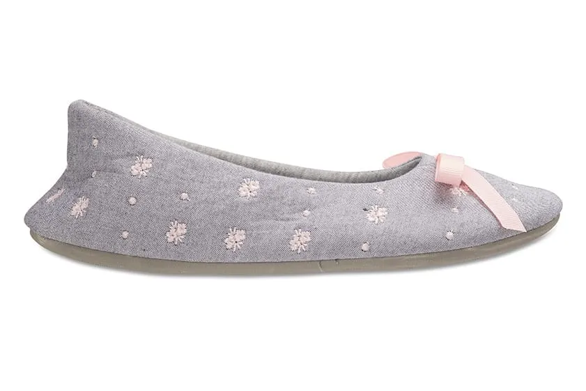 Sonia Slipper in Grey Fabric