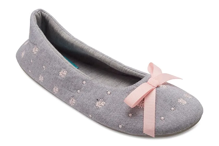 Sonia Slipper in Grey Fabric