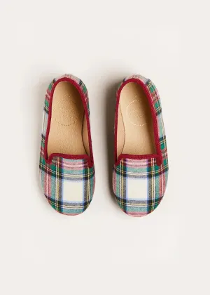 Sussex Tartan Slippers in Red (24-34EU)