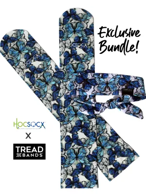 TreadBands and HocSocx Bundle - Blue Butterfly