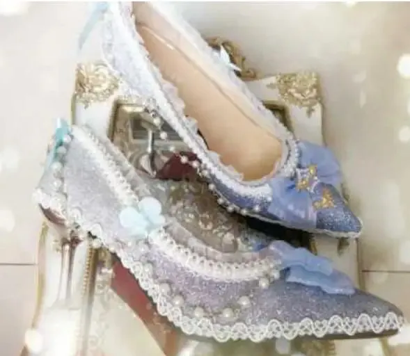 Uniwim princess daily japanese high heel vintage lace bowknot bandage kawaii shoes cosplay loli women shoes Lolita shoes sweet