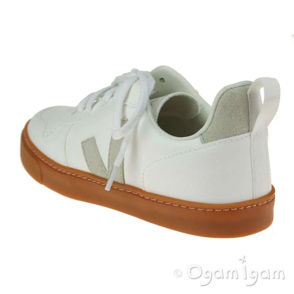 Veja V-10 Lace Boys Girls White Gum Sole Vegan Trainer