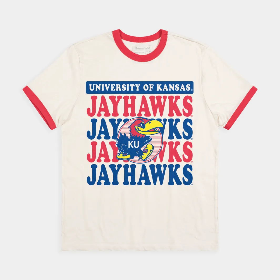 Vintage-Inspired Kansas Jayhawks Ringer Tee